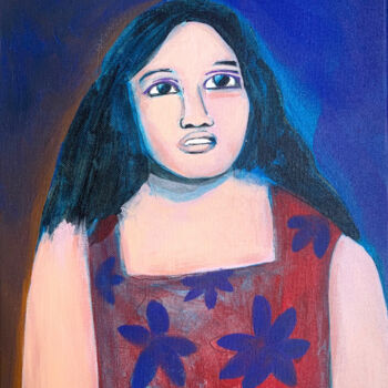 Peinture intitulée "Maria Rosa Aguirre" par Katia Odartchenko, Œuvre d'art originale, Acrylique