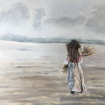 Peinture intitulée "Traversée en brouil…" par Katia Slessareff, Œuvre d'art originale, Huile