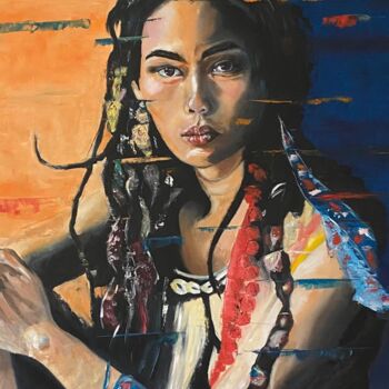 Painting titled "Naya" by Katia Slessareff, Original Artwork, Oil