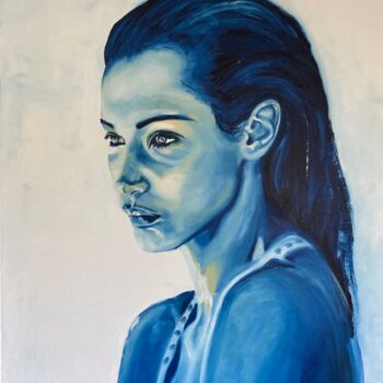 Painting titled "Blue light" by Katia Slessareff, Original Artwork, Oil