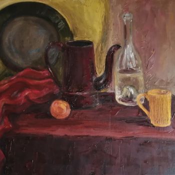 Peinture intitulée "Household still lif…" par Xenia Pushkareva, Œuvre d'art originale, Huile