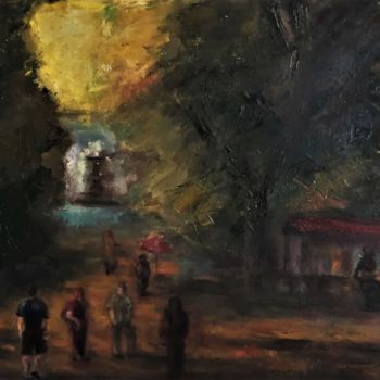 Malerei mit dem Titel "Evening" von Xenia Pushkareva, Original-Kunstwerk, Öl
