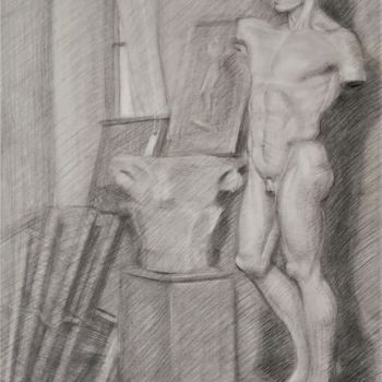 Drawing titled "Anatomical figure i…" by Xenia Pushkareva, Original Artwork, Graphite