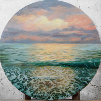 Painting titled "Sea dreams" by Katia Zhevno, Original Artwork, Oil Mounted on Wood Panel