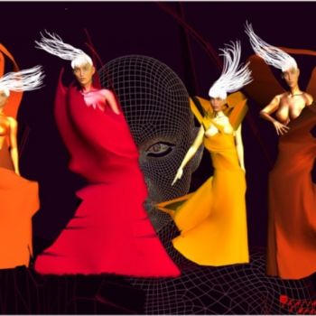 Digitale Kunst mit dem Titel "quatuorKL" von Katia Lempka, Original-Kunstwerk