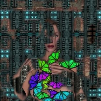 제목이 "Femme aux Papillons"인 디지털 아트 Katia Lempka로, 원작