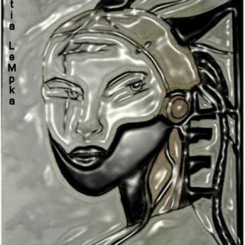 Grafika cyfrowa / sztuka generowana cyfrowo zatytułowany „Femme Cyborg” autorstwa Katia Lempka, Oryginalna praca