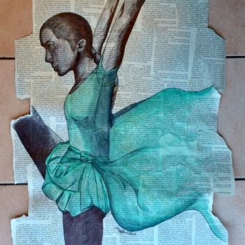 Painting titled "Danzando" by Katia Corallo, Original Artwork, Ink