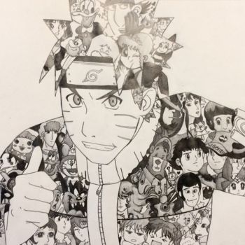 Σχέδιο με τίτλο "Naruto: (Cartoon 19…" από Katia Corallo, Αυθεντικά έργα τέχνης, Γραφίτης