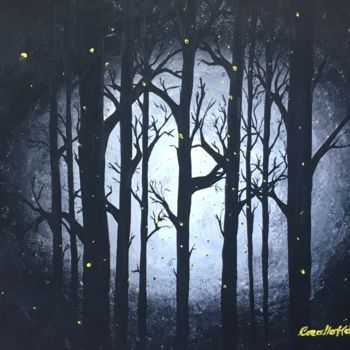 Peinture intitulée "Luccicando nel buio" par Katia Corallo, Œuvre d'art originale, Acrylique