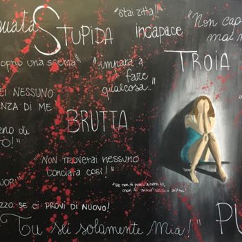 Painting titled "Disperazione" by Katia Corallo, Original Artwork, Acrylic