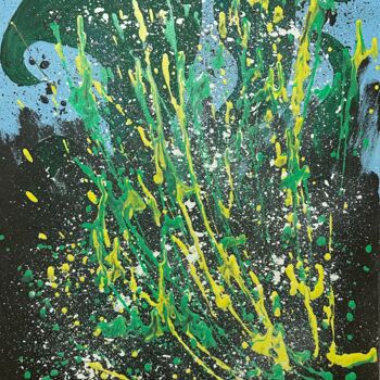 Pittura intitolato "Green paradise" da Katica Sudarić, Opera d'arte originale, Acrilico Montato su Telaio per barella in leg…
