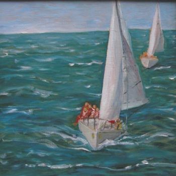 Painting titled "Sailing" by Katie O'Looney, Original Artwork, Oil