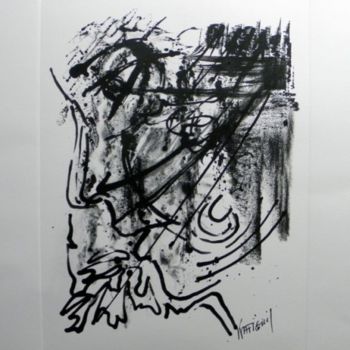 Peinture intitulée ""Profil"" par Katiguil, Œuvre d'art originale