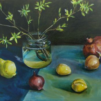 Painting titled "spring still life." by Kate Kozlova, Original Artwork, Oil