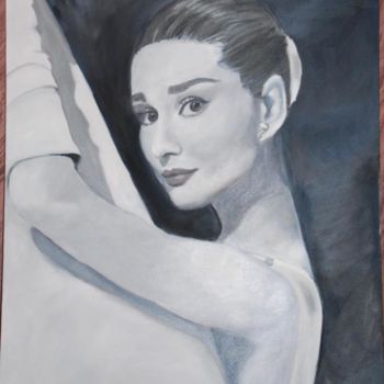 Painting titled "Audrey Hepburn" by Kati, Original Artwork
