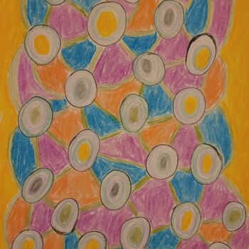 Картина под названием "Circles in Connecti…" - Katja Bock, Подлинное произведение искусства, Цветные карандаши