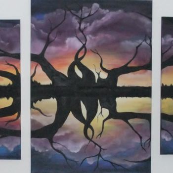 Painting titled "Mystic sunrise" by Katja Humbs, Original Artwork, Acrylic