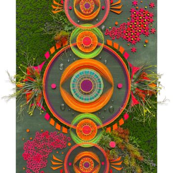 "Eyeballs" başlıklı Tablo Katja Lisitina tarafından, Orijinal sanat, İplik Sanatı Ahşap panel üzerine monte edilmiş