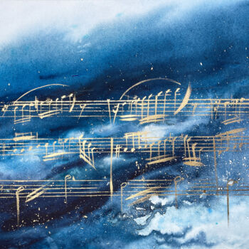 Painting titled "Storm" by Katja Vollmer, Original Artwork, Watercolor