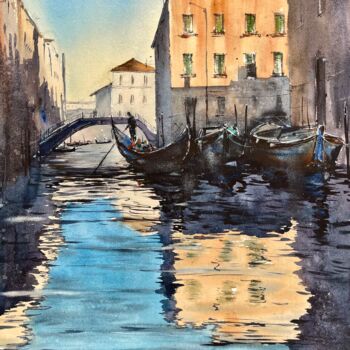 Картина под названием "Venice" - Katja Vollmer, Подлинное произведение искусства, Акварель