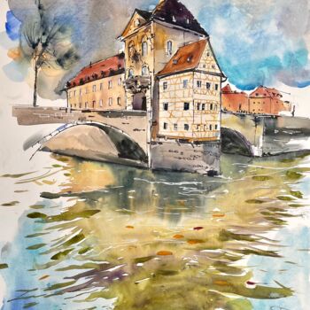 Peinture intitulée "Bamberg" par Katja Vollmer, Œuvre d'art originale, Aquarelle