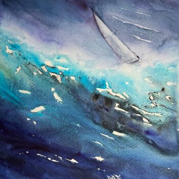 Ζωγραφική με τίτλο "Emotions of the sea…" από Katja Vollmer, Αυθεντικά έργα τέχνης, Ακουαρέλα