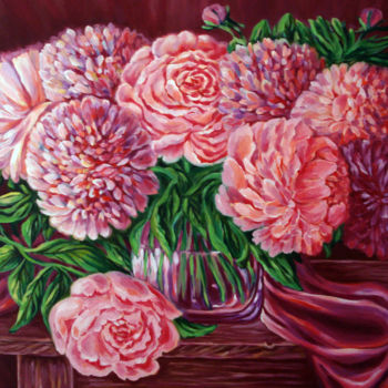 Schilderij getiteld "roses-and-peony.jpg" door Katreen Queen, Origineel Kunstwerk