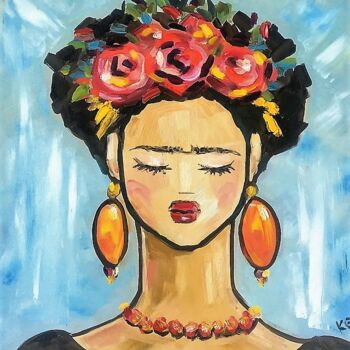 Pittura intitolato "Frida Kahlo" da Katrin Gergert, Opera d'arte originale, Olio