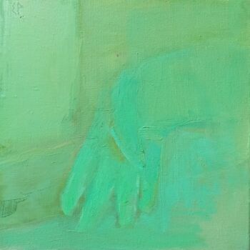 Painting titled "Green glove" by Katrin Rymsha, Original Artwork, Oil Mounted on Wood Panel
