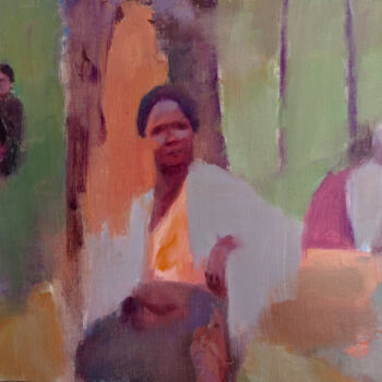 Painting titled "Tea pickers" by Katrin Rymsha, Original Artwork, Oil