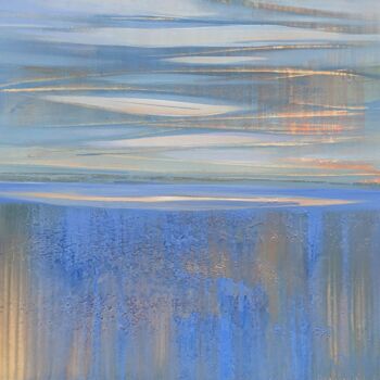 Painting titled "Silver day." by Katsiaryna Sumarava, Original Artwork, Oil Mounted on Wood Stretcher frame