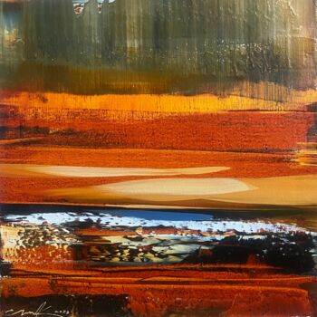 Картина под названием "Dunes." - Katsiaryna Sumarava, Подлинное произведение искусства, Масло Установлен на Деревянная рама…