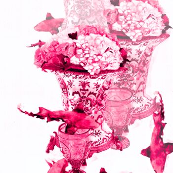 Arts numériques intitulée "Pantone viva magenta" par Katwrina Golban, Œuvre d'art originale, Aquarelle