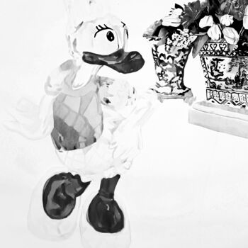 Digital Arts titled "Duck Dolly 2" by Katwrina Golban, Original Artwork, Watercolor