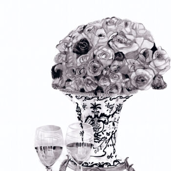 Arts numériques intitulée "Flowers mood" par Katwrina Golban, Œuvre d'art originale, Aquarelle