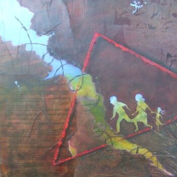 Pittura intitolato "Attention immigrés !" da Katy Becchia Sala, Opera d'arte originale, Olio