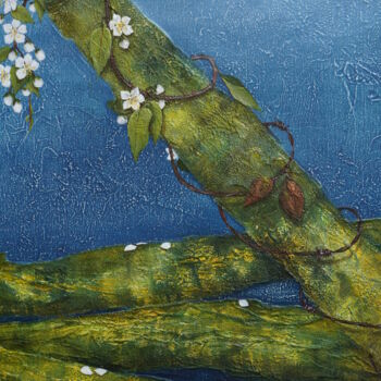 Peinture intitulée "Memoire du merle mo…" par Katy Becchia Sala, Œuvre d'art originale, Huile