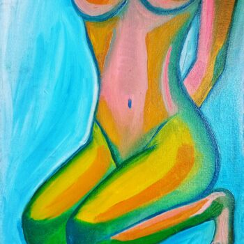 Erotic oil painting, nude girl