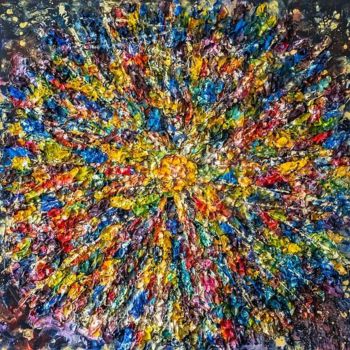 Pintura intitulada "Colorful Existence" por Katy Le Blanc, Obras de arte originais, Acrílico