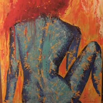 Painting titled "Une femme nue (prin…" by Katya Willeron, Original Artwork, Oil