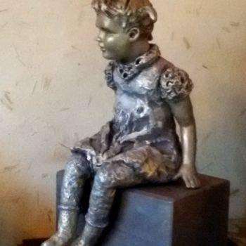Sculptuur getiteld "Kamille" door Katyveline Ruiz, Origineel Kunstwerk, Terra cotta