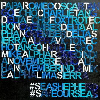 Pittura intitolato "Save our oceans no.…" da Anita Kaufmann, Opera d'arte originale, Acrilico