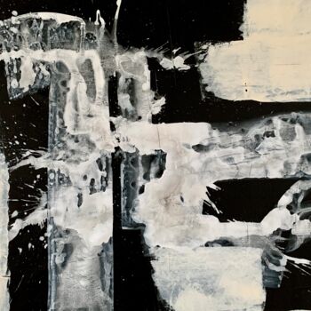 Painting titled "Abstract in black a…" by Anita Kaufmann, Original Artwork, Acrylic