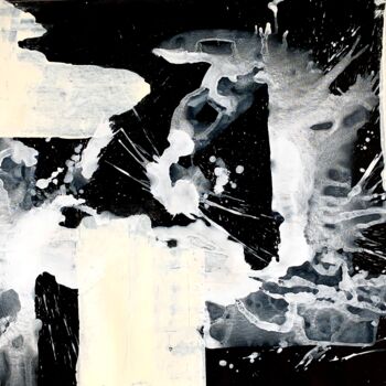 Картина под названием "Abstract in black a…" - Anita Kaufmann, Подлинное произведение искусства, Акрил