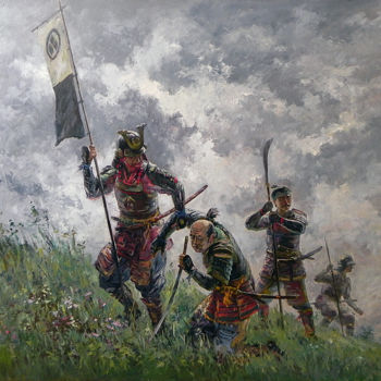 Pintura intitulada "Fugitives" por George Shchegol, Obras de arte originais, Óleo Montado em Armação em madeira