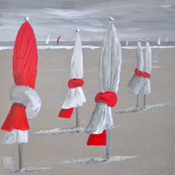 Peinture intitulée "Sur le sable" par Michèle Kaus (Kaus), Œuvre d'art originale, Acrylique Monté sur Châssis en bois