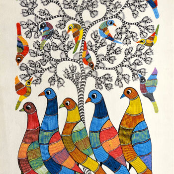 "Tree Of Life 13" başlıklı Tablo Kaushal Prasad Tekam tarafından, Orijinal sanat, Akrilik