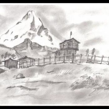 Malerei mit dem Titel "Mountains" von Kaustubh Kavathekar, Original-Kunstwerk