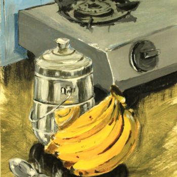 Ζωγραφική με τίτλο "Banana" από Kaustubh Kavathekar, Αυθεντικά έργα τέχνης